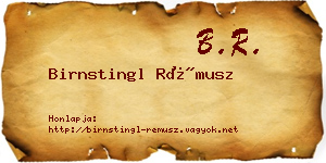 Birnstingl Rémusz névjegykártya